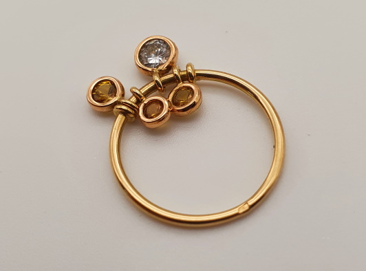 Bague pampille diamant et saphirs